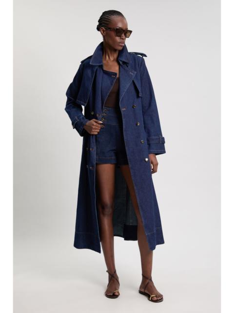 KAREN MILLEN Denim Belted Trench Coat