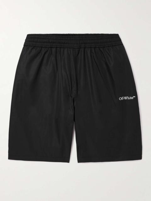 Off-White Straight-Leg Mid-Length Logo-Print Swim Shorts