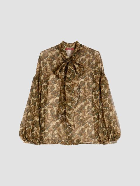 Max Mara Studio Women's Printed Silk Chiffon Blouse - Natural