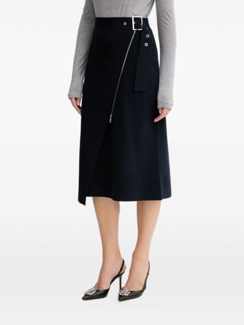 BOSS buckle zip midi skirt