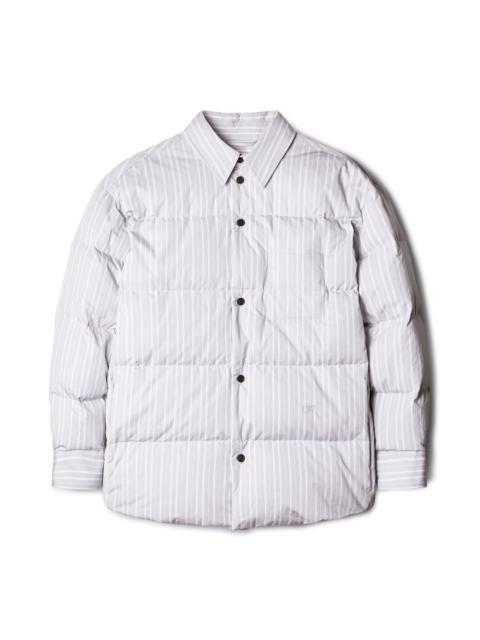 Ow Emb Cot Stripe Shirt Puff Light Grey