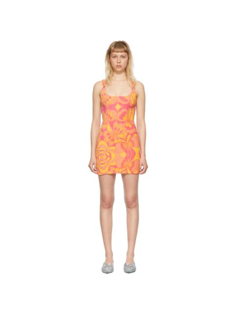 PRISCAVera Yellow Cotton Mini Dress