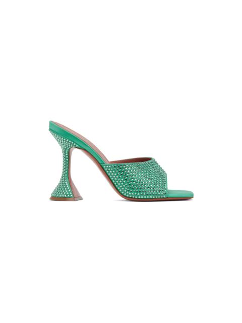 Green Lupita Crystal Heeled Sandals