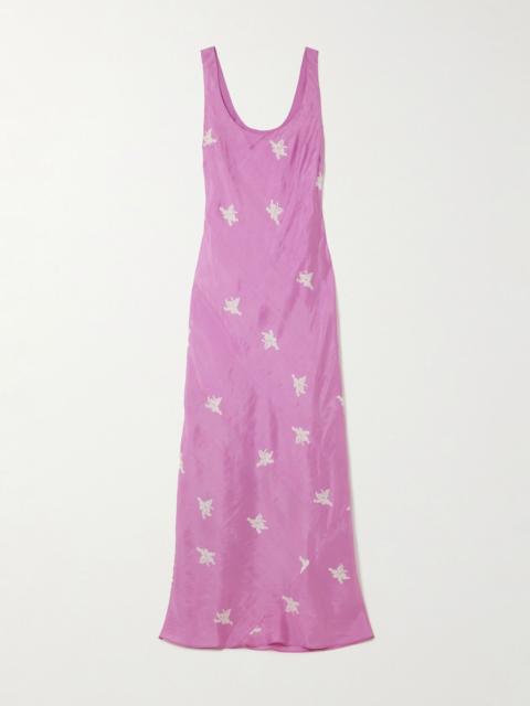 ALIX OF BOHEMIA Jasmine floral-print silk midi dress Pink