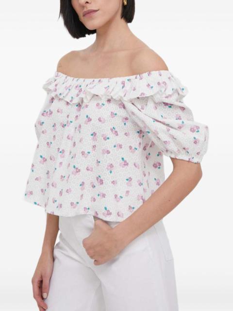 Barbour floral-print off-the-shoulder top