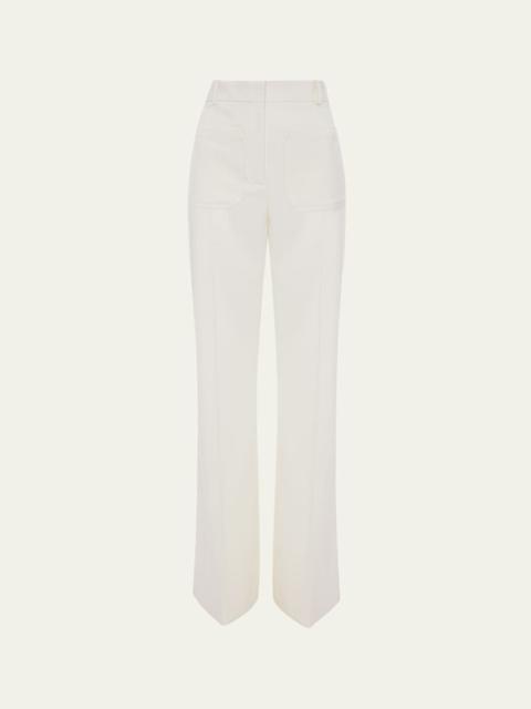 Victoria Beckham Alina Patch-Pocket Wide-Leg Trousers