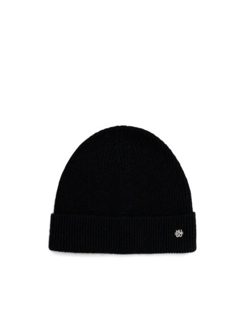 HUGO logo-plaque beanie hat