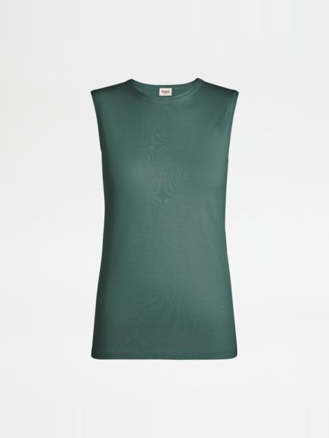 Tod's TOP IN COTTON JERSEY - GREEN