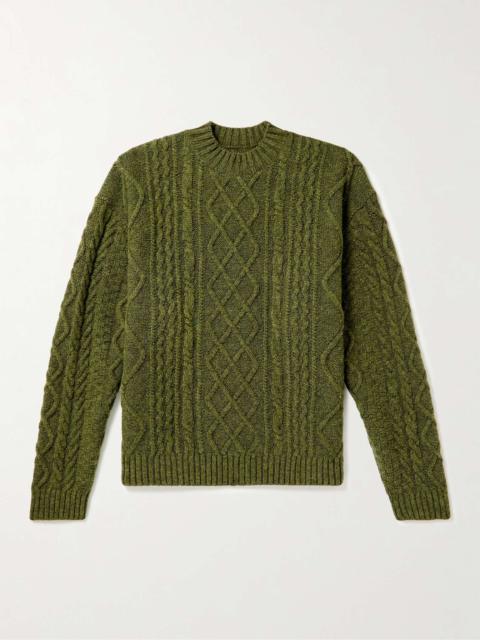 Intarsia Cable-Knit Wool-Blend Sweater