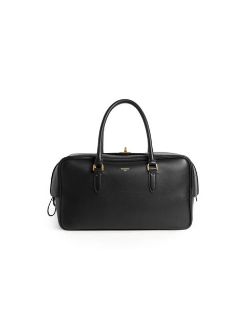 BALENCIAGA Le 7 Medium Leather Bowling Bag black