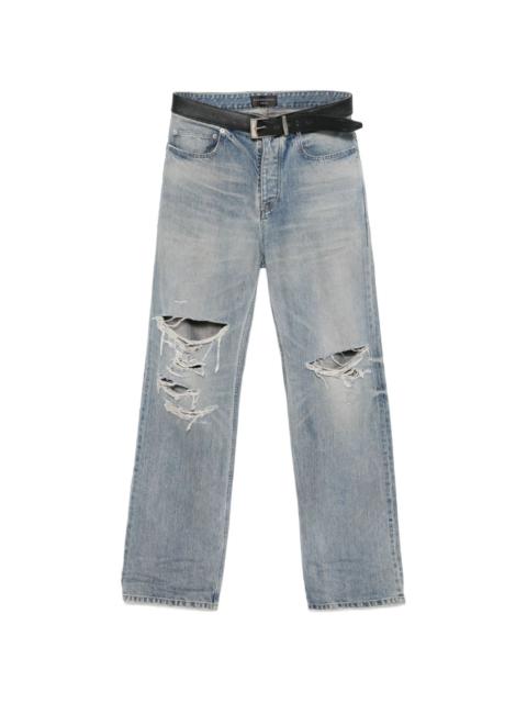 integrated-belt jeans