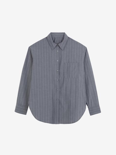 The Frankie Shop Beatrix Button Up Shirt - Grey/White Pinstripe