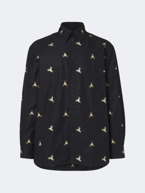 Simone Rocha Embroidered cotton poplin shirt