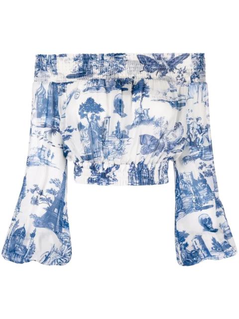 PHILIPP PLEIN Georgette cropped blouse