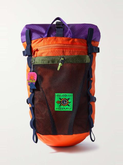 BRAIN DEAD Equipment Climbing Mesh-Trimmed Colour-Block Ripstop Backpack
