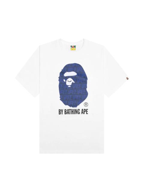 A BATHING APE® BAPE Logo Monogram By Bathing Ape Tee 'White/Navy'