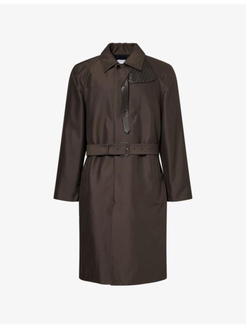 Bottega Veneta Classic-Collar Silk and Nylon-Blend Trench Coat