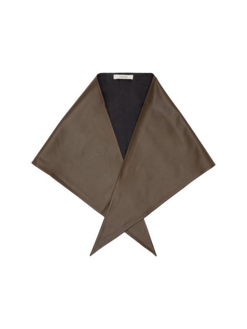 Lemaire Khaki Large Leather Triangle Scarf