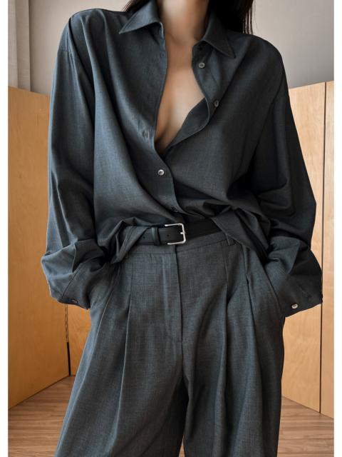The Frankie Shop Gelso Shirt - Dark Grey Melange