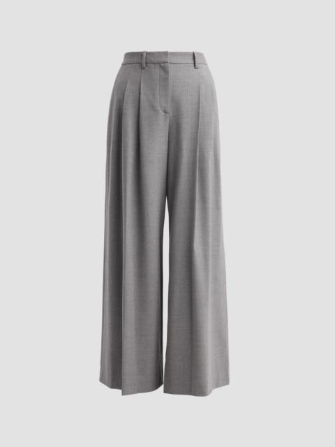 TWP Women's Avery Pleated Wide-Leg Trousers - Medium Heather Grey