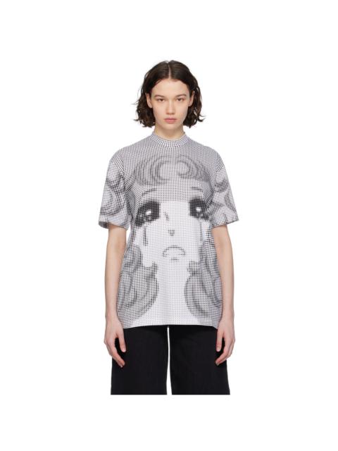 pushBUTTON Black & White Pixel Crying Girl T-Shirt