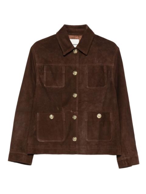 Sandro buttoned pocket leather jacket