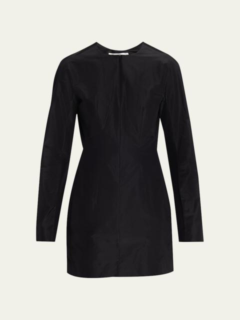 The Row Elione Long-Sleeve Silk Taffeta Top