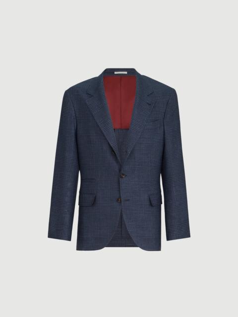 Brunello Cucinelli Wool, silk and linen Prince of Wales deconstructed blazer
