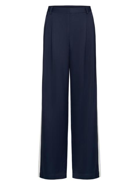 TWP Women's Sulli Wide-Leg Tuxedo Pants - Midnight Bone