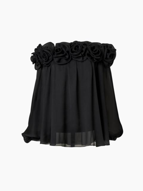 CAROLINA HERRERA Off-Shoulder Chiffon Top with Rosettes