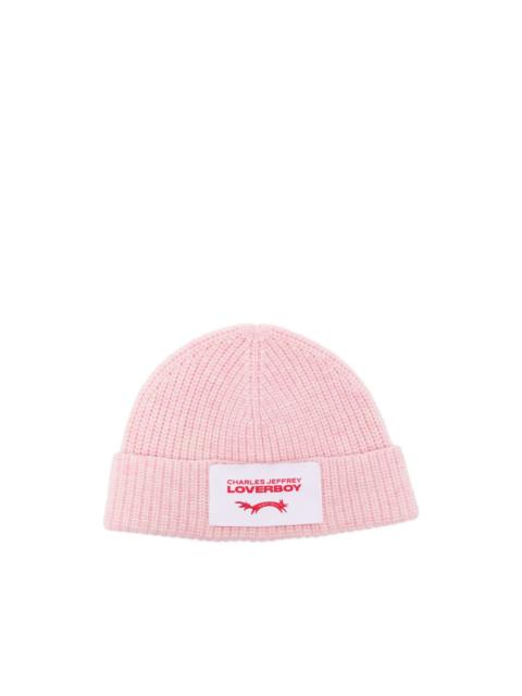 CHARLES JEFFREY LOVERBOY logo-patch beanie hat