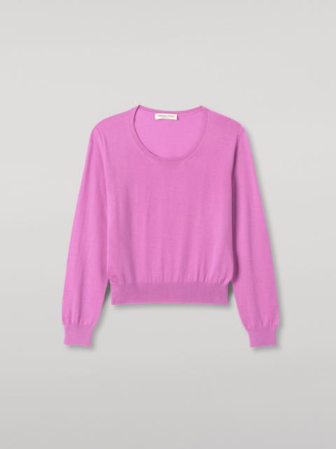 Johnstons of Elgin Ella Pink Superfine Cashmere Scoop Neck Jumper