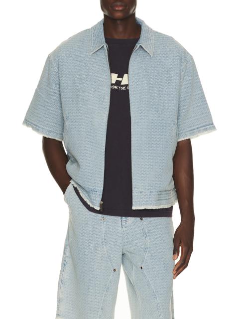 HONOR THE GIFT Vintage Indigo Zip Front Short Sleeve
