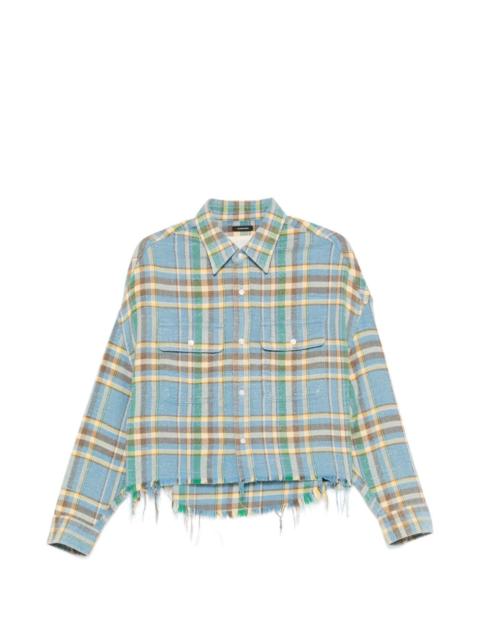 R13 plaid frayed shirt