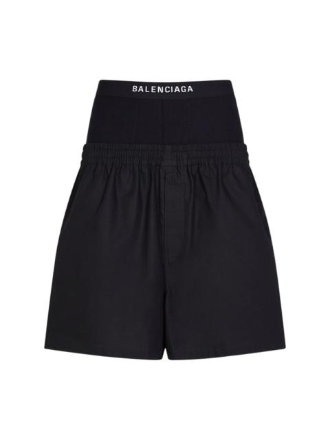 BALENCIAGA Hybrid cotton poplin boxer shorts