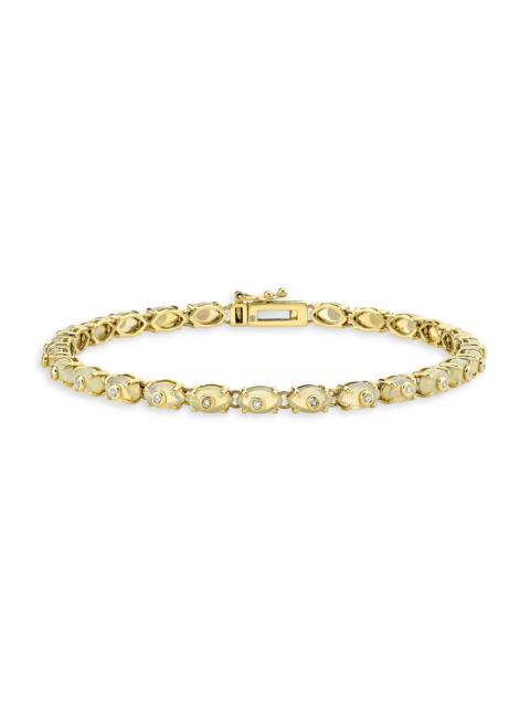 SYDNEY EVAN Women's 14K Yellow Gold, Opal & 0.15 TCW Diamond Tennis Bracelet - Yellow Gold