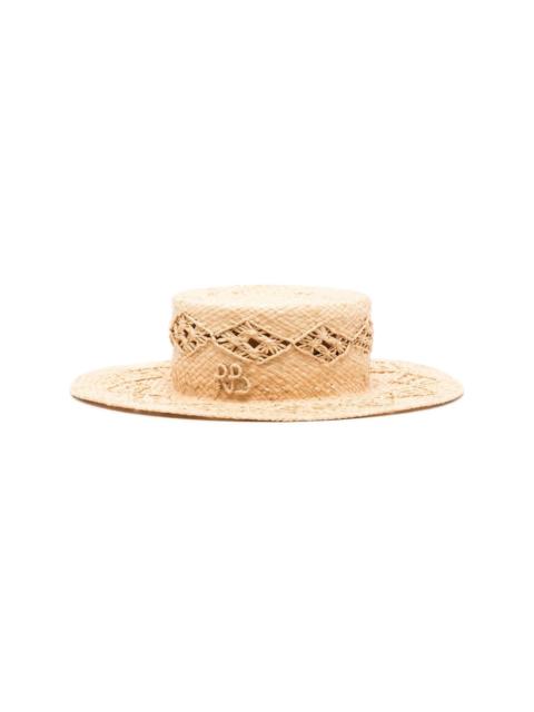 RUSLAN BAGINSKIY appliquÃ©-logo straw hat