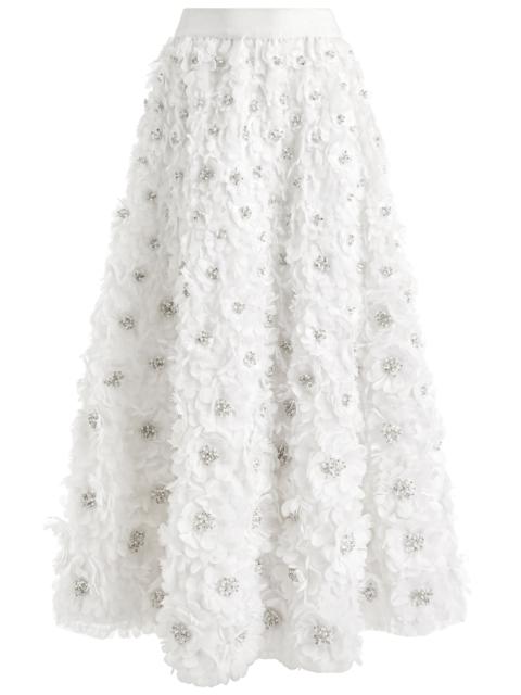 Alice + Olivia EARLA HIGH WAISTED FLORAL EMBELLISHED SKIRT