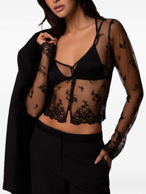 KIKI DE MONTPARNASSE Juliette lace-embroidered top