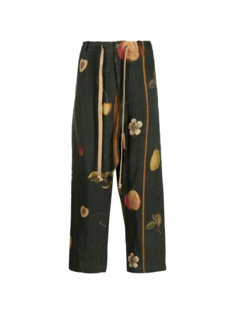 fruit-print cropped trousers