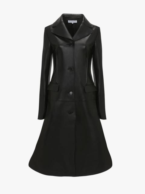 JW Anderson A LINE SINGLE-BREASTED LEATHER COAT