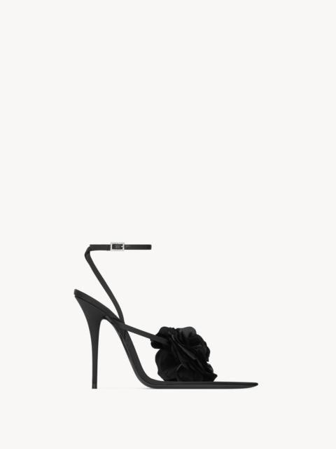 SAINT LAURENT TRIANON SANDALS IN SATIN CREPE