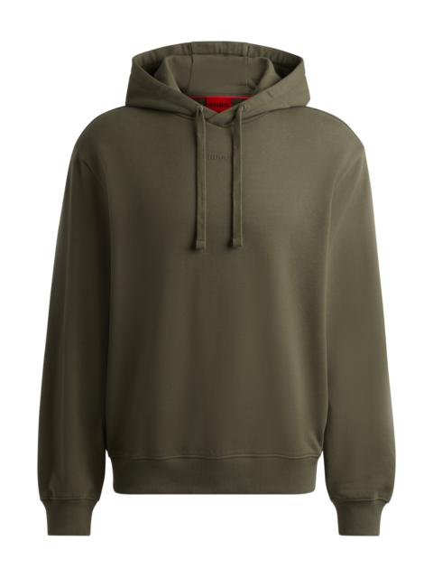 HUGO COTTON-TERRY RELAXED-FIT HOODIE WITH LOGO PRINT