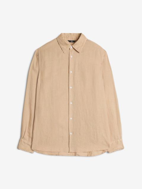 Classic Linen Button Up Shirt in Taupe