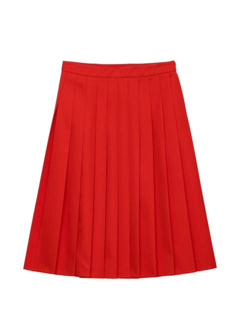 Prada Prada Pleated Gabardine Midi-skirt