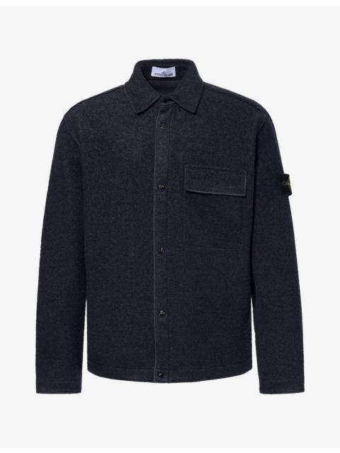 Stone Island Brand-Badge Wool-Blend Overshirt
