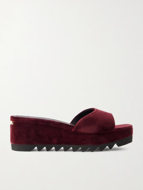 Stella McCartney Sneakelyse Velvet Wedge Sandals