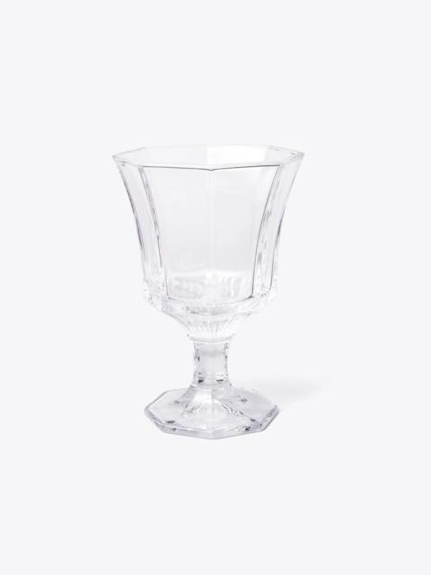 TORY BURCH Pressed-Glass Water Glass, Set of 4