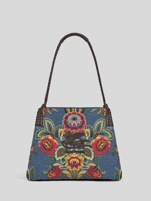 Etro SMALL FLORAL JACQUARD LIBRA TOTE BAG