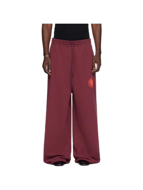 LU'U DAN Burgundy Raw-Cut Bontan Sweatpants